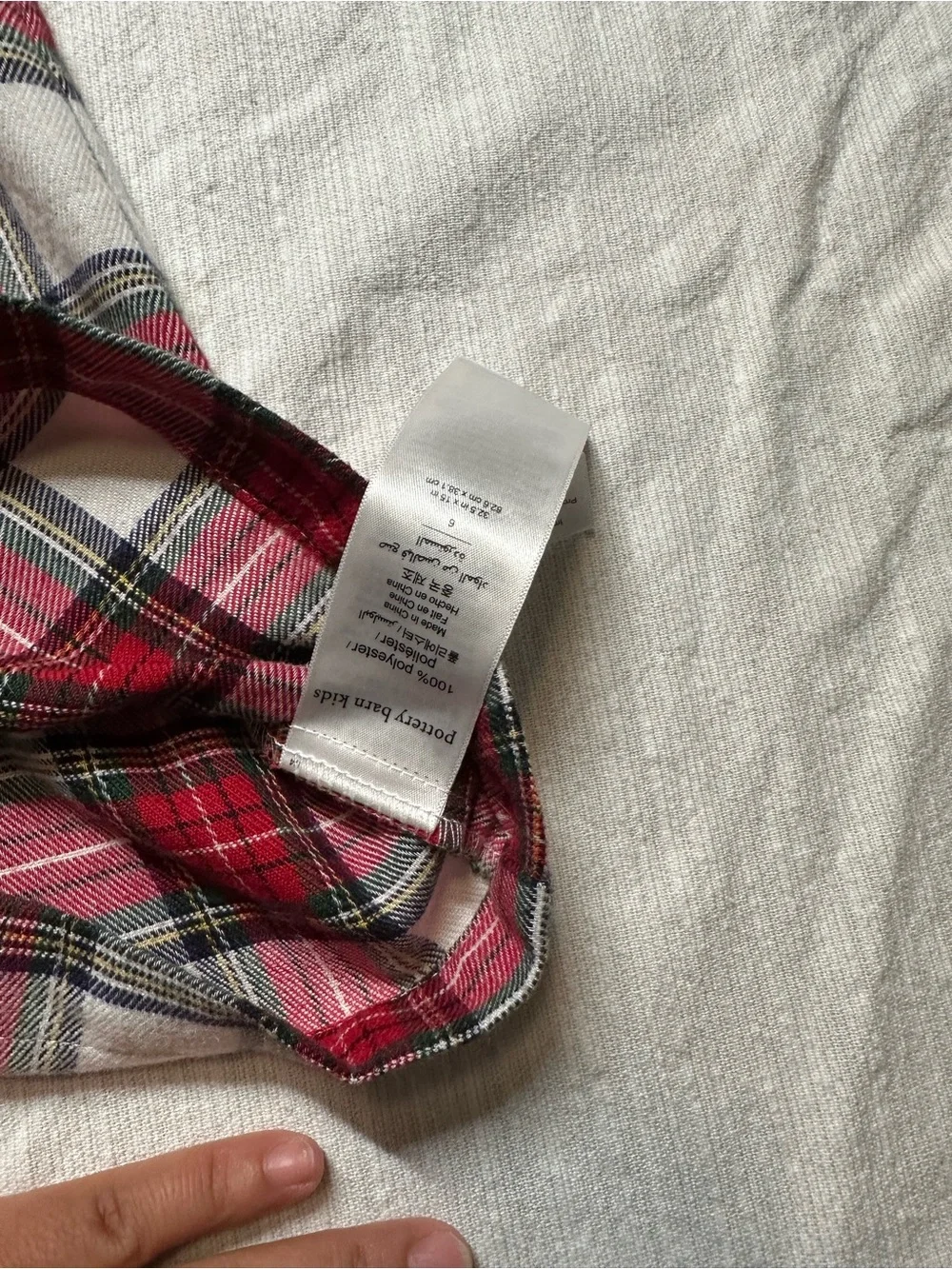 Pottery barn kids Girls Red and White Plaid Flannel Nightgown
